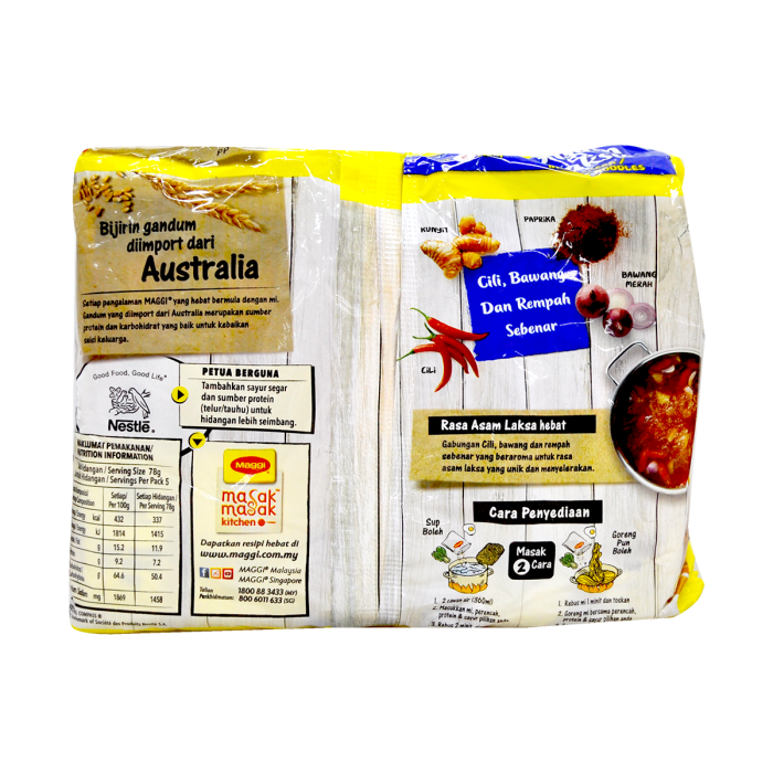 MAGGI Instant Noodles Asam Laksa Flavour 5x78g - Image 2