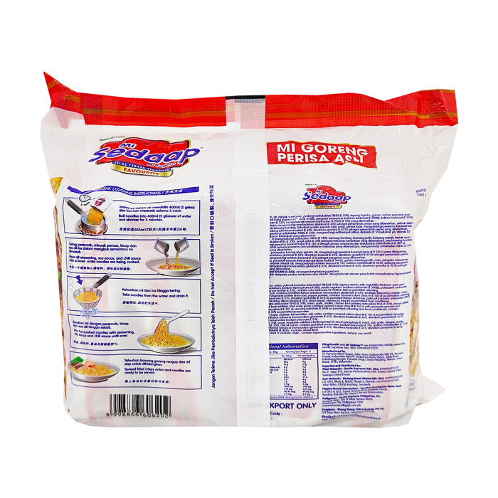 MI SEDAAP Mi Goreng Asli Instant Fried Noodles 5x90g - Image 2