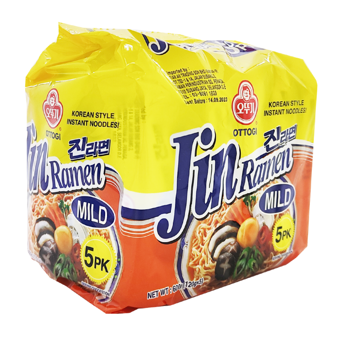 OTTOGI JIN Korea Ramen Mild Spicy Flavour 5x110g - Image 3